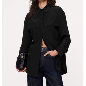 Banana Republic OVERSIZED MATTE SILK UTILITY SHIRT